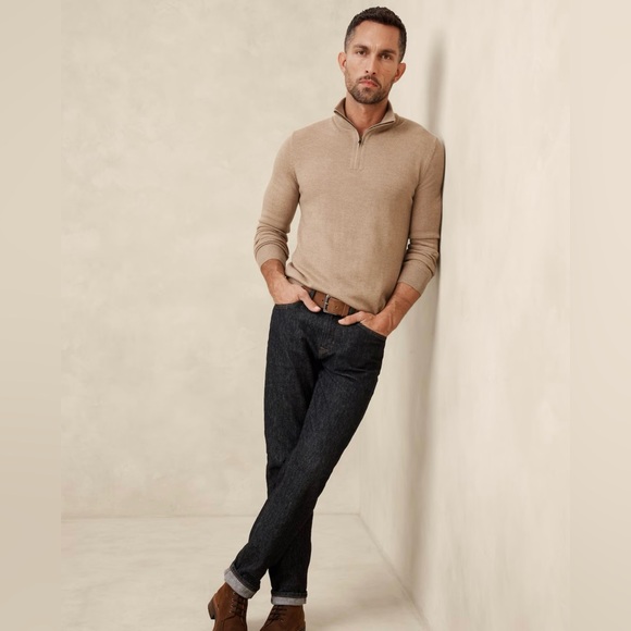 NWT BABANA REPUBLIC MERINO WOOL QUARTER-ZIP SWEATER